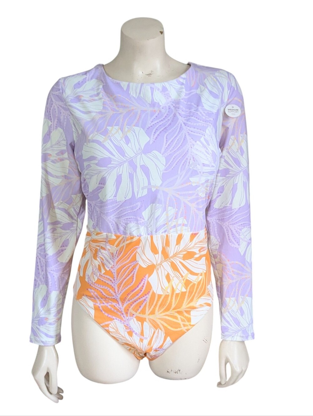 Calia Palms Lavender Long Sleeve Swimsuit Size 16
